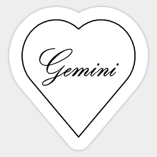 Gemini Zodiac Heart Sticker